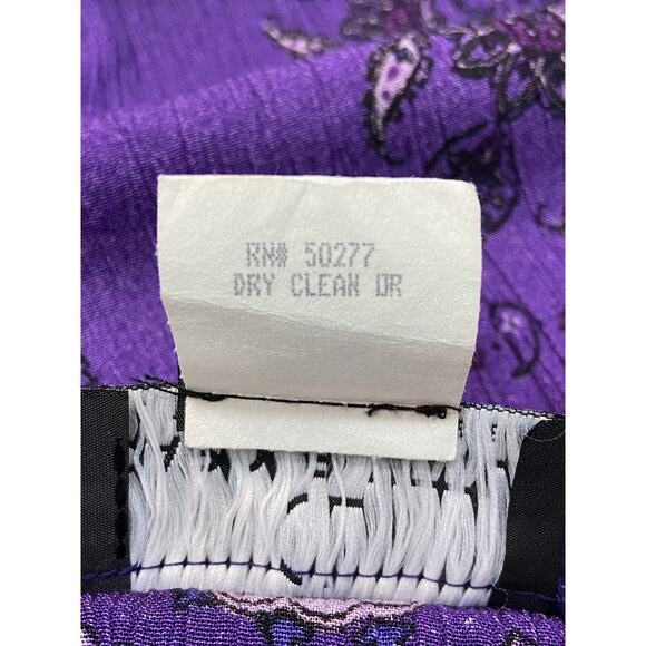 VINTAGE Carole Little Purple Crinkled Rayon Paisley Skirt & Top Set size 10P - Picture 14 of 14